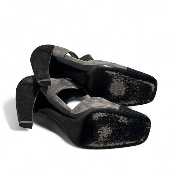 Prada Vintage Y2K Suede Colorblock Heels Black Gray - Picture 3 of 7